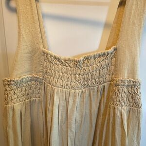 Free People Cream Smocked Dress